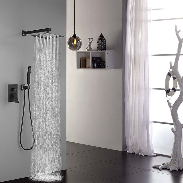 10 inch Shower Head Bathroom Luxury Rain Luxury Rain Mixer Shower Mixer Shower Complete Combo Set Wall Mounted
