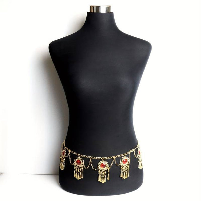 Belly Dance Dance Accessories Belt Rhinestone Metal Chain Pure Color Women's Performance Training High Alloy