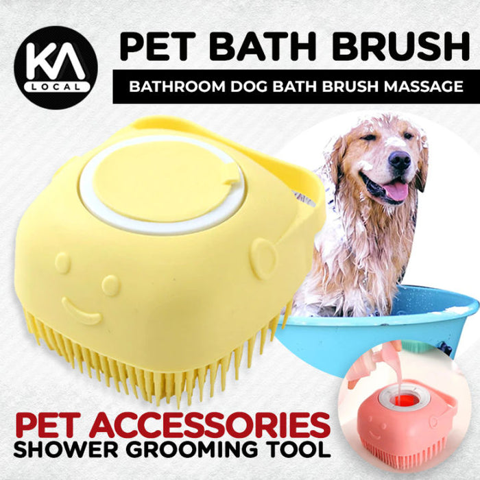 Bathroom Dog Bath Brush Massage Gloves Soft Safety Silicone Comb with Shampoo Box Pet Accessories