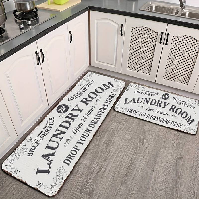 Laundry Mat Rug Kitchen Mat Non-Slip Oil Proof Rug Indoor Outdoor Mat Bedroom Decor