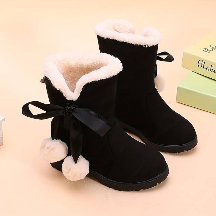 Girls' Boots Mid-Calf Boots Christmas Snow Boots Fluff Lining PU Snow Boots Big Kids(7years +) Little Kids(4-7ys) Toddler(2-4ys)