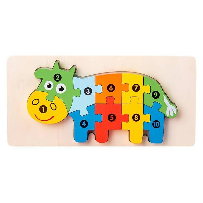 Wooden Early Education Cognition Children'S Educational Toys Building Wood Animal Transportation