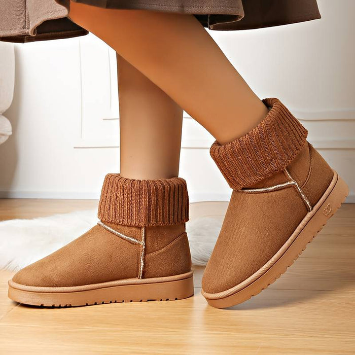 Women's Boots Snow Boots Comfort Shoes Daily Booties Ankle Boots Flat Heel Round Toe Plush