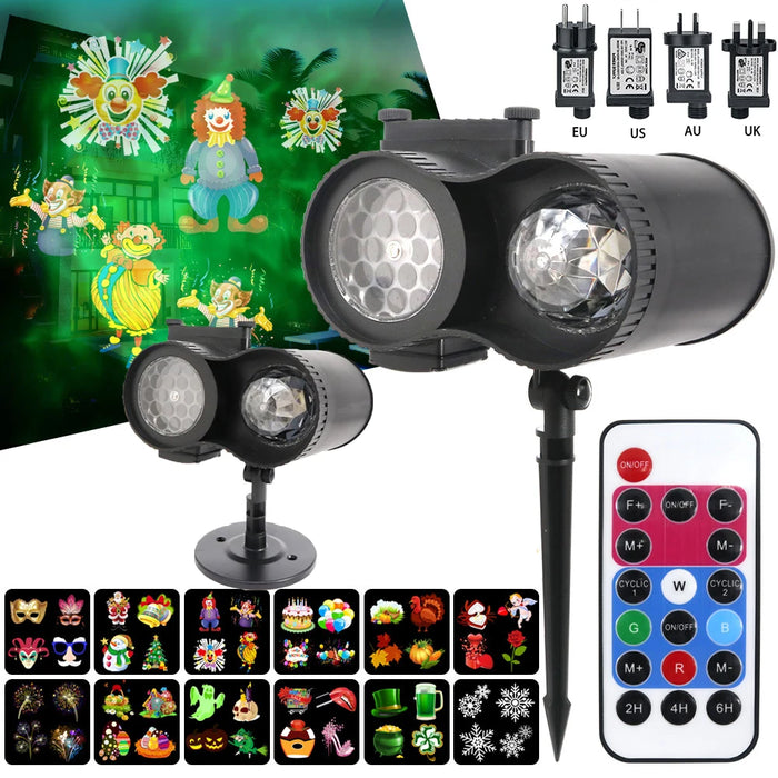 12 Pattern Card Exchange Christmas Halloween LED Projection Light DJ Club Party Stage Light