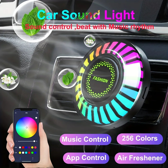 1PCs Car Music Rhythm Lamp Air Freshener RGB LED Strip Sound Control Voice Rhythm
