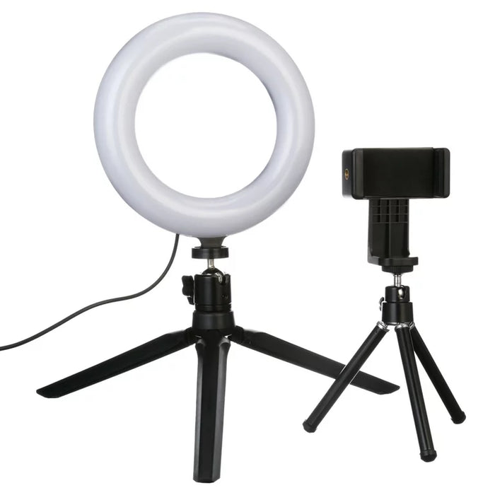 LED Ring Light Lamp 6" 15cm Desktop Tripod Stand for YouTube Video Makeup Tiktok Mini LED