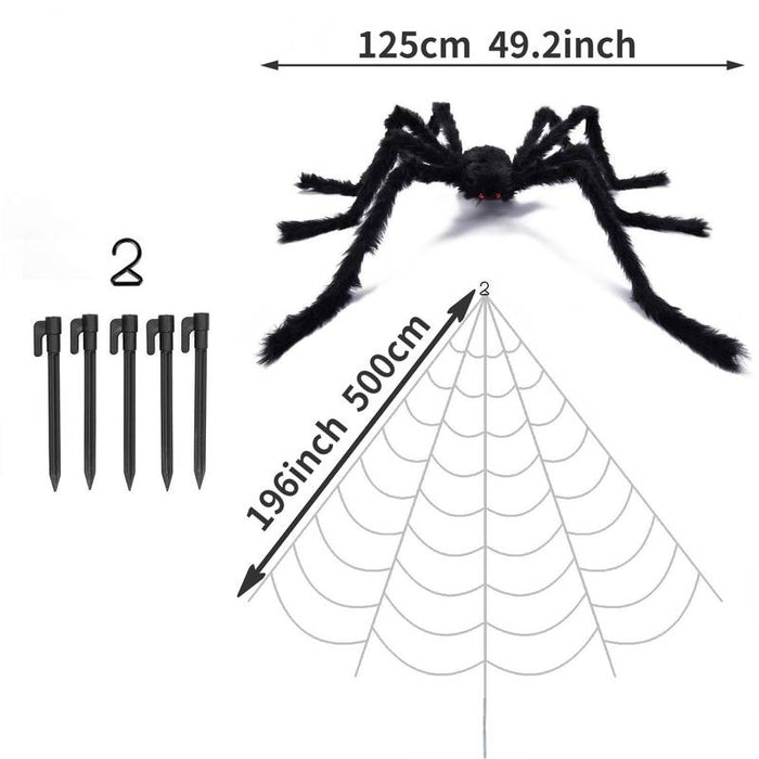 Giant Halloween Spider Decoration Light Up Spider Web for Spooky Indoor & Outdoor Parties