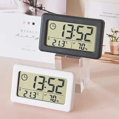 LCD Digital Clock Mute Desktop Clock Temperature Sensor Battery Powered LED Electronic Alarm Clocks