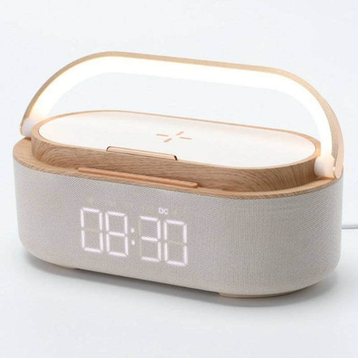 Wireless Charger Alarm Clock Bluetooth Speaker LED Smart Digital Clock USB Fast Charge