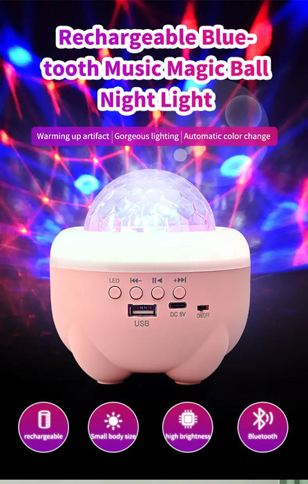Colorful Starry Sky Projection Light Rotating Magic Ball Led Night Lights Bedroom Decorative Lights