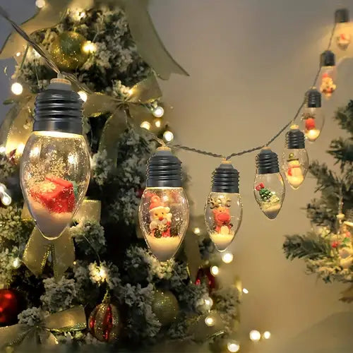 Christmas Fairy String Lights Christmas Tree Snow Bulb String Light 1.5m 10LEDs Decor
