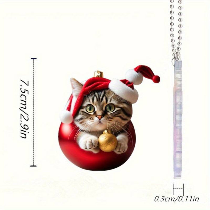 Christmas Tree Cat Ornament Decoration 2D Acrylic Flat Creative Car Pendant Backpack Pendant