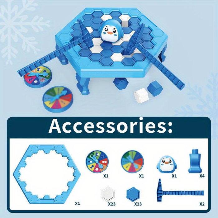 Interactive Penguin Ice Pounding Table Game - Knock Down the Ice Block Wall and Save the Penguins!