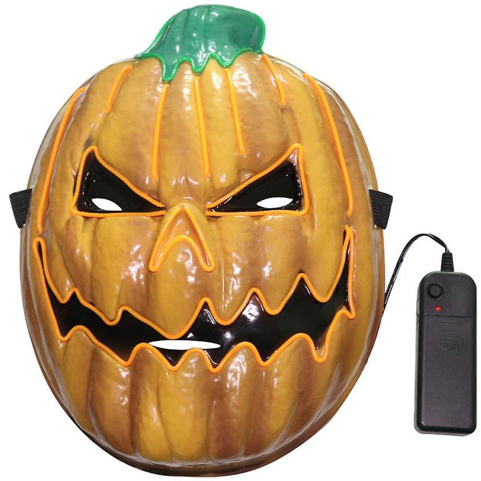 Halloween Pumpkin Head LED Luminous Mask Cold Light Line Ghost Festival