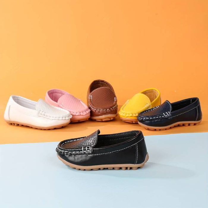 Boys Girls' Flats Daily PU Little Kids(4-7ys) Toddler(2-4ys) Daily Black White Yellow Summer Spring Fall