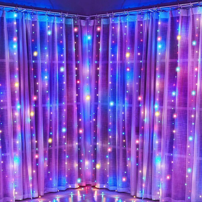 Curtain Fairy Lights String Light 8 Modes with Remote Control Christmas Party Wedding Light Decoration