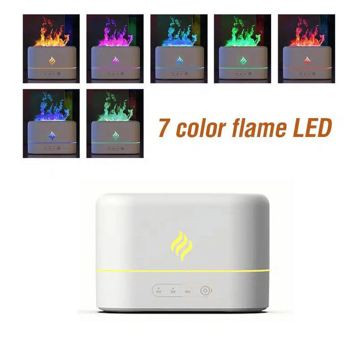 Simulation Flame Ultrasonic Humidifier Aromatherapy Diffuser 7 Colors Lighting Diffuser USB Free