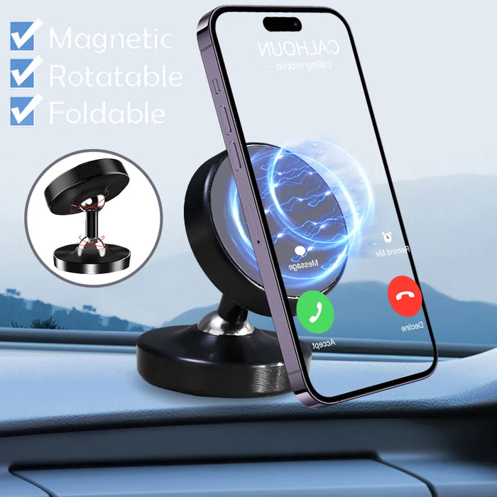 Double Side Strong Magnetic Phone Holder Stand Magnet 720° Rotation Mobile Phone Mount for Car