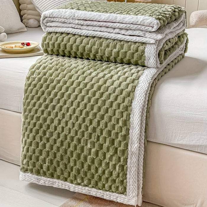 Soft Comfort Throw Sofa Blanket Stereoscopic Small Grid Blanket For Sofa Chair Couch Living Room