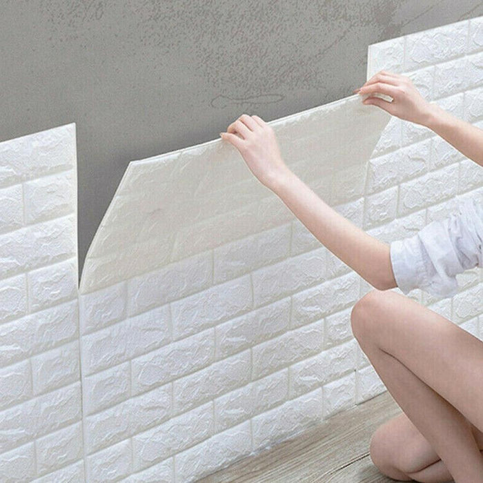 5pcs brick pattern self-adhesive wallpaper 3d three-dimensional small size foam wall sticker