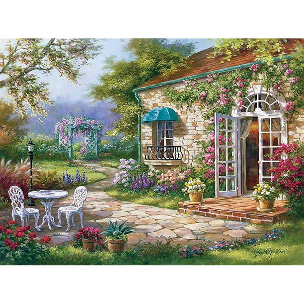 1000 pcs Garden Theme Jigsaw Puzzle Educational Toy Adult Puzzle Gift Stress and Anxiety