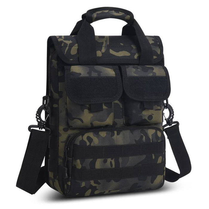 Men's Handbag Nylon Daily Zipper Large Capacity Geometric Black Brown Khaki