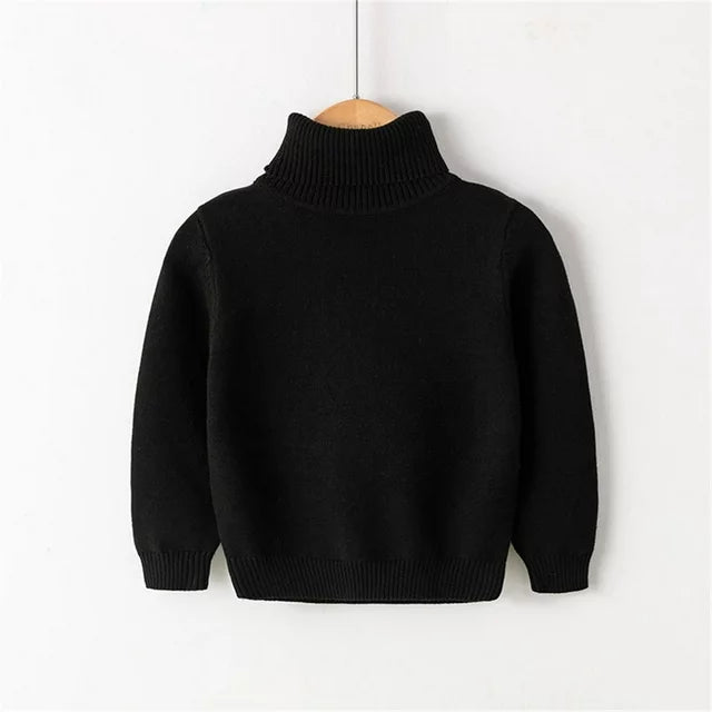 Kids Boys Sweater Solid Color Long Sleeve Crewneck School Fashion Black Fall Clothes 3-7 Years