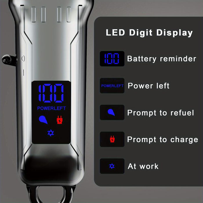 Hair Clipper With LCD Digital Display Oil Head Electric Clipper Razor Retro Electric Fader Hair Trimmer
