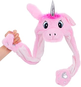 Animal Hat Plush Ears Moving Jumping Dress Up Cosplay Party Christmas Holiday Cute Ear Flap Cap for Kids Adults
