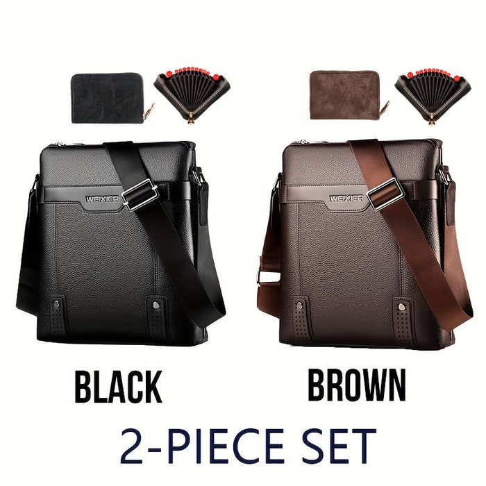 Men's Crossbody Bag Shoulder Bag PU Leather Messenger Bag Outdoor Daily Adjustable