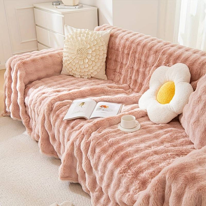 Sherpa Towel Couch Covers Sectional Sofa Cover Blanket For Dogs Pet Anti-Scratch Slipcovers For Love