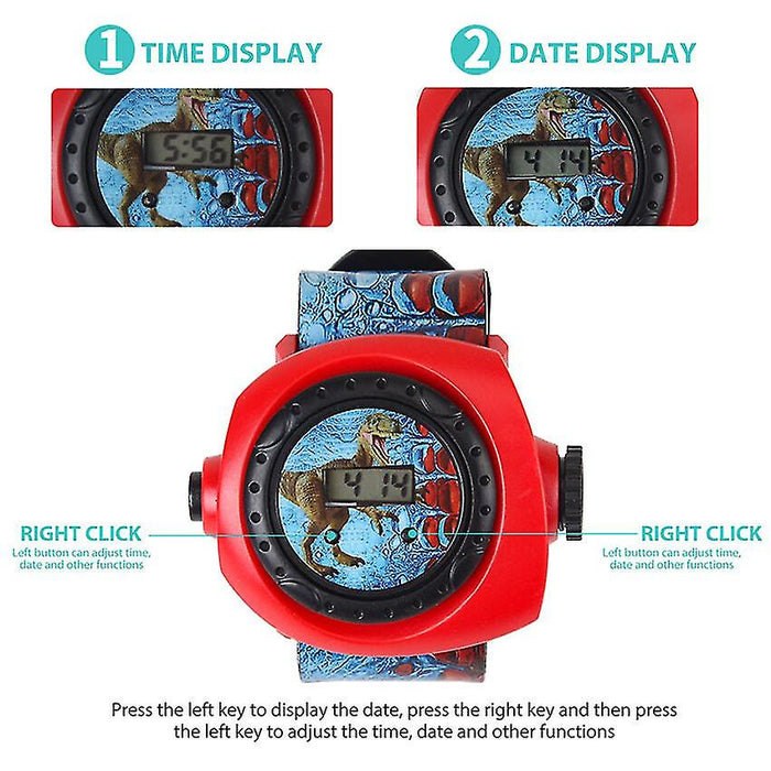 Kids Digital Watch Dinosaur Projection Cartoon Dinosaur Pattern Watch Projector On Wrist