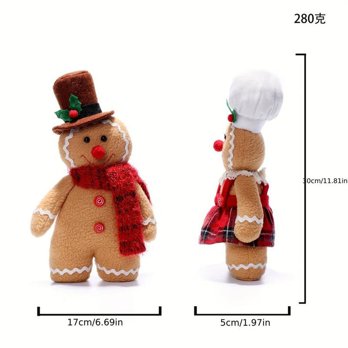 Christmas Decoration, Gingerbread Man Doll Toy Ornaments Wool Dwarf Doll, Christmas Decoration Home Decor Gift