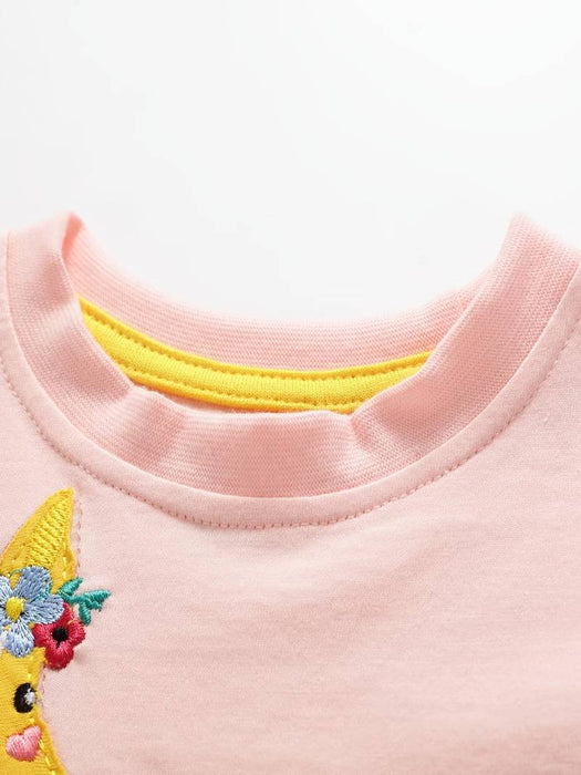 Kids Girls' T shirt Cartoon Outdoor Short Sleeve Fashion 3-7 Years Spring Pink