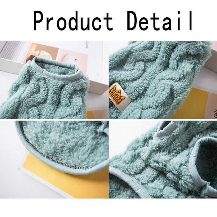 Autumn and winter twist double-sided fleece hoodie pet clothes Dog warm cotton-padded vest Teddy