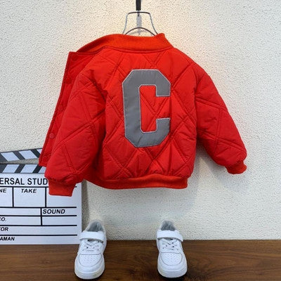 Kids Boys Baseball Jackets Outerwear Letter Long Sleeve Coat School Daily Black Red Spring Fall 7-13 Years