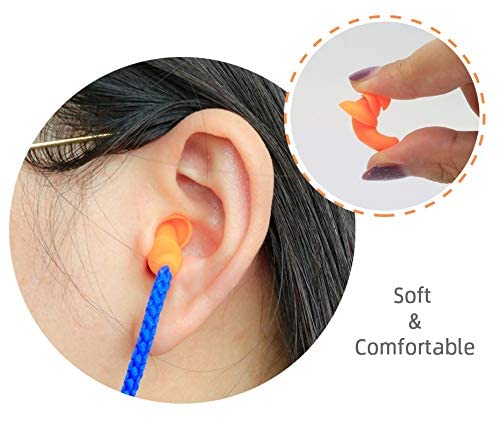 10Pcs Soft Silicone Corded Ear Plugs ears Protector Reusable Hearing Protection