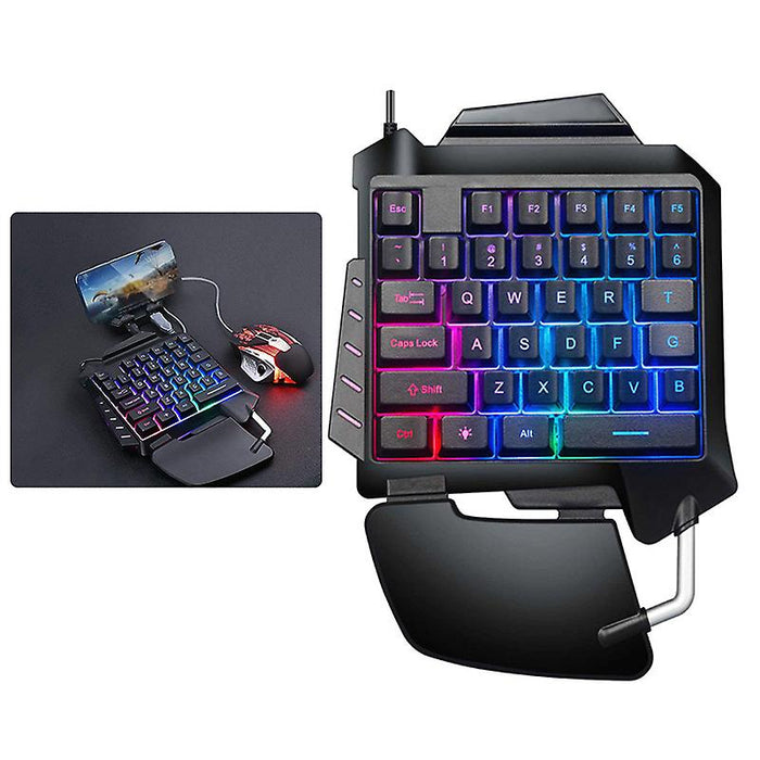 One-Handed Mechanical Gaming Keyboard RGB Backlit Portable Mini Gaming Keypad