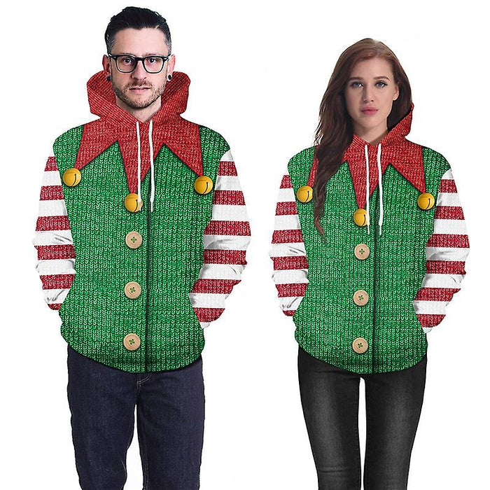 Elf Ugly Christmas Sweater / Sweatshirt Hoodie Elf Costume Pullover Men's Women's