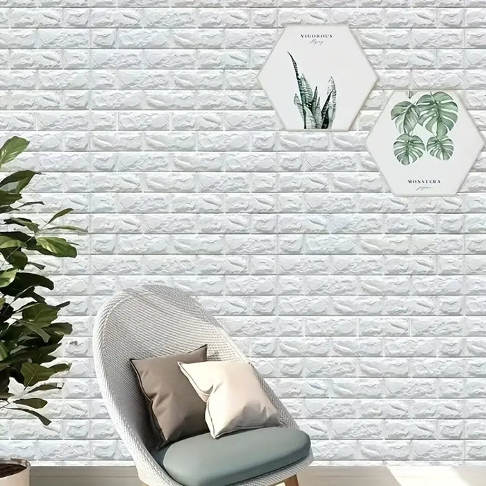 5pcs brick pattern self-adhesive wallpaper 3d three-dimensional small size foam wall sticker