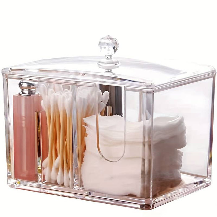 Acrylic Cotton Swab Makeup Box Portable Clear Make Up Container Cotton Pad