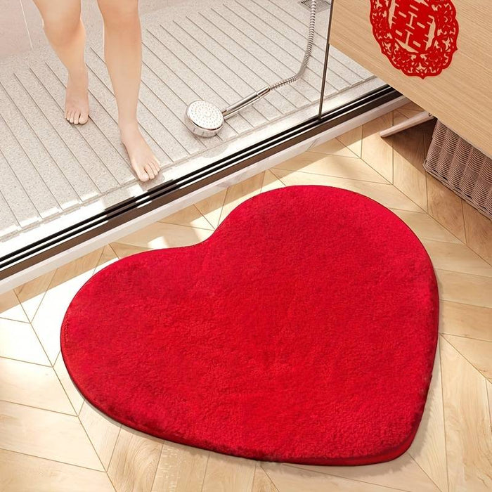 Bathroom Rug, Heart-shaped Carpet Mats Soft Absorbent Rugs Washable Bath Mats