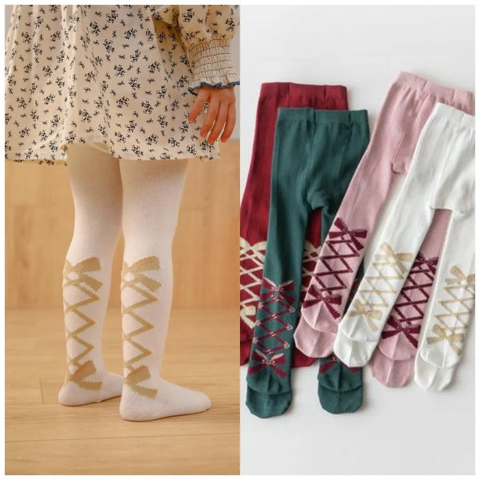 Toddler Girls' Socks Wine Red White Pink Print Fall Winter Cute School 2-8 Years