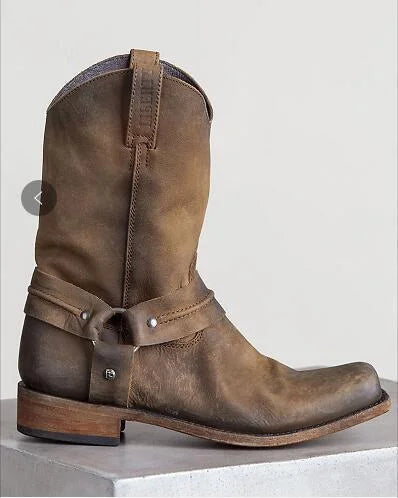 Men's Boots Cowboy Boots Plus Size Vintage Classic British Outdoor PU Mid-Calf Boots