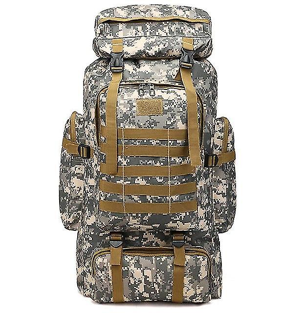 80L Tactical Backpack Waterproof Molle Camo Military Army Hiking Camping Backpack