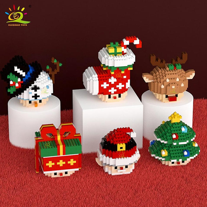 DIY Mini Blocks Christmas Santa Claus Model Micro Bricks Building Block Toy For Kids
