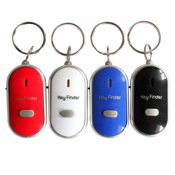 LED Whistle Key Finder Flashing Beeping Sound Control Alarm Anti-Lost Key Locator Finder Tracker with Key Ring