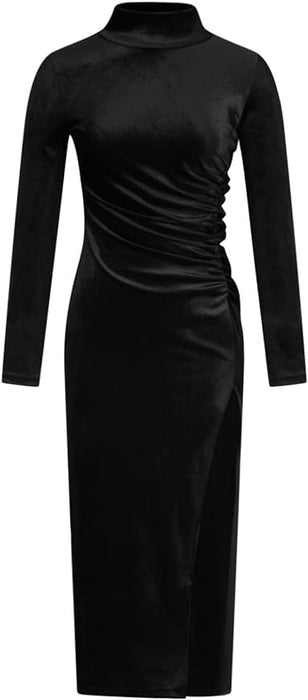 Sheath / Column Evening Gown Vintage Dress Formal Cocktail Party Floor Length Long Sleeve