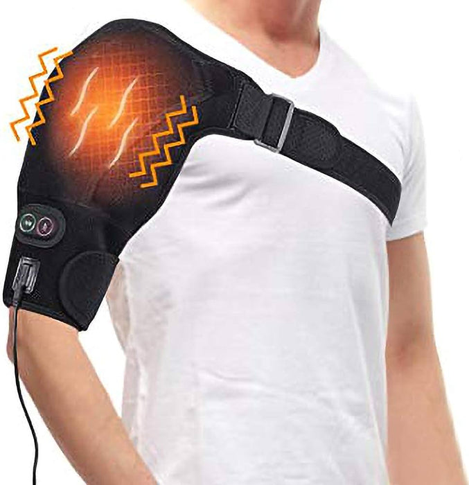 Heated Massage Shoulder Brace With 3 Vibration And Heating Settings Supports Adjustable Heated ShoulderPads for Rotating Cuffs