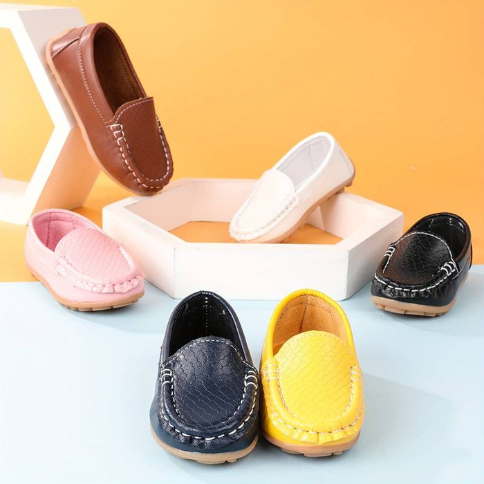 Boys Girls' Flats Daily PU Little Kids(4-7ys) Toddler(2-4ys) Daily Black White Yellow Summer Spring Fall